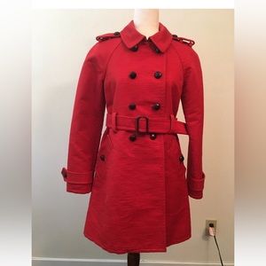 Marc By Marc Jacobs Women Trench Coat Cotton Redish Orange Size Small Pre-Owned